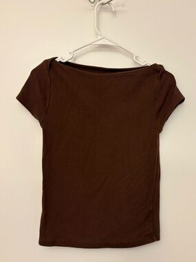 NWOT Old Navy Snug Boat Neck Tshirt - Brown